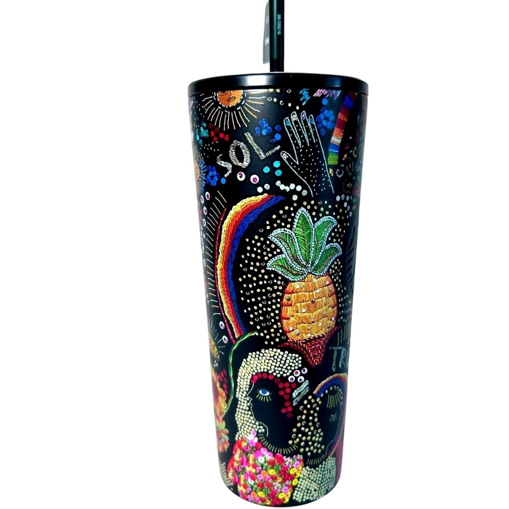 Starbucks x Farm Rio Borogodo Tumbler 24oz Black Stainless Cold Cup Brazil Tea
